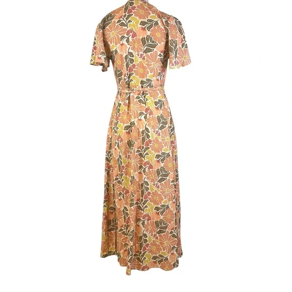 Marine Layer Floral Wrap Maxi Dress XS - Picture 7 of 16